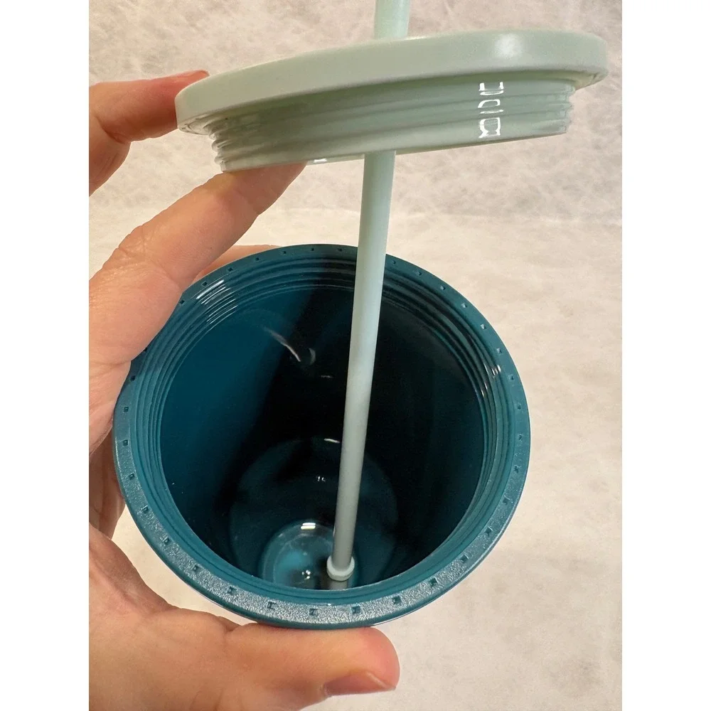 Starbucks San Francisco Painted Ladies Dogs Cold Cup Tumbler 24oz Teal Mint‎ Lid